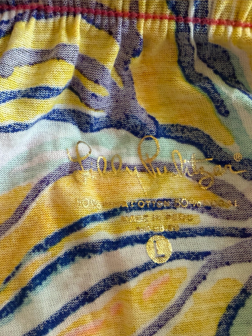 Lilly Pulitzer Yellow, Blue & Aqua Abstract Floral Top - Picture 3 of 3